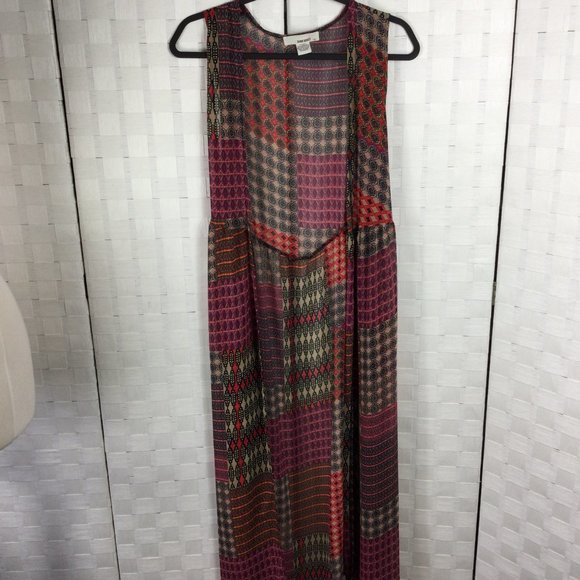 Sans Souci Boho Print Sheer Duster, Size Small - Picture 7 of 9